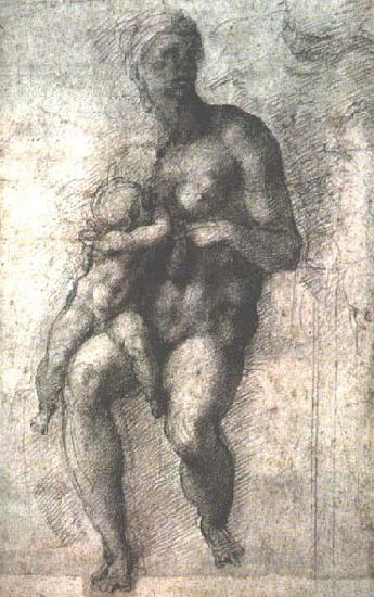 Michelangelo Buonarroti Study for a Madonna and Child France oil painting art